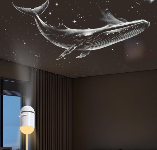 2-in-1 Galaxy Star Projector Night Light with Replaceable Slides – Mini Starry Sky LED Lamp